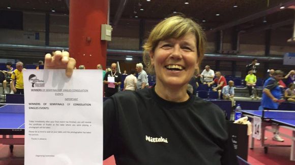 Carme Mestre, subcampiona de la final de consolació del Mundial de Veterans de tennis taula