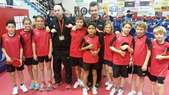 La UESC de tennis taula fa història al Català benjamí amb tres podis