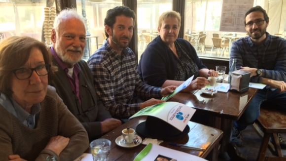 Raül Romeva, Xavier Bosch i Diana Garrigosa, a la Tertúlia amb Amics