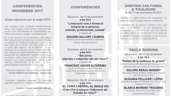 'Quina educació per al segle XXI?', nou tema de les conferències dels Amics de la Unesco