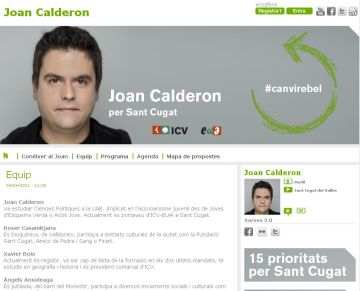 ICV-EUiA crea una web de Joan Calderon de cara a la campanya electoral