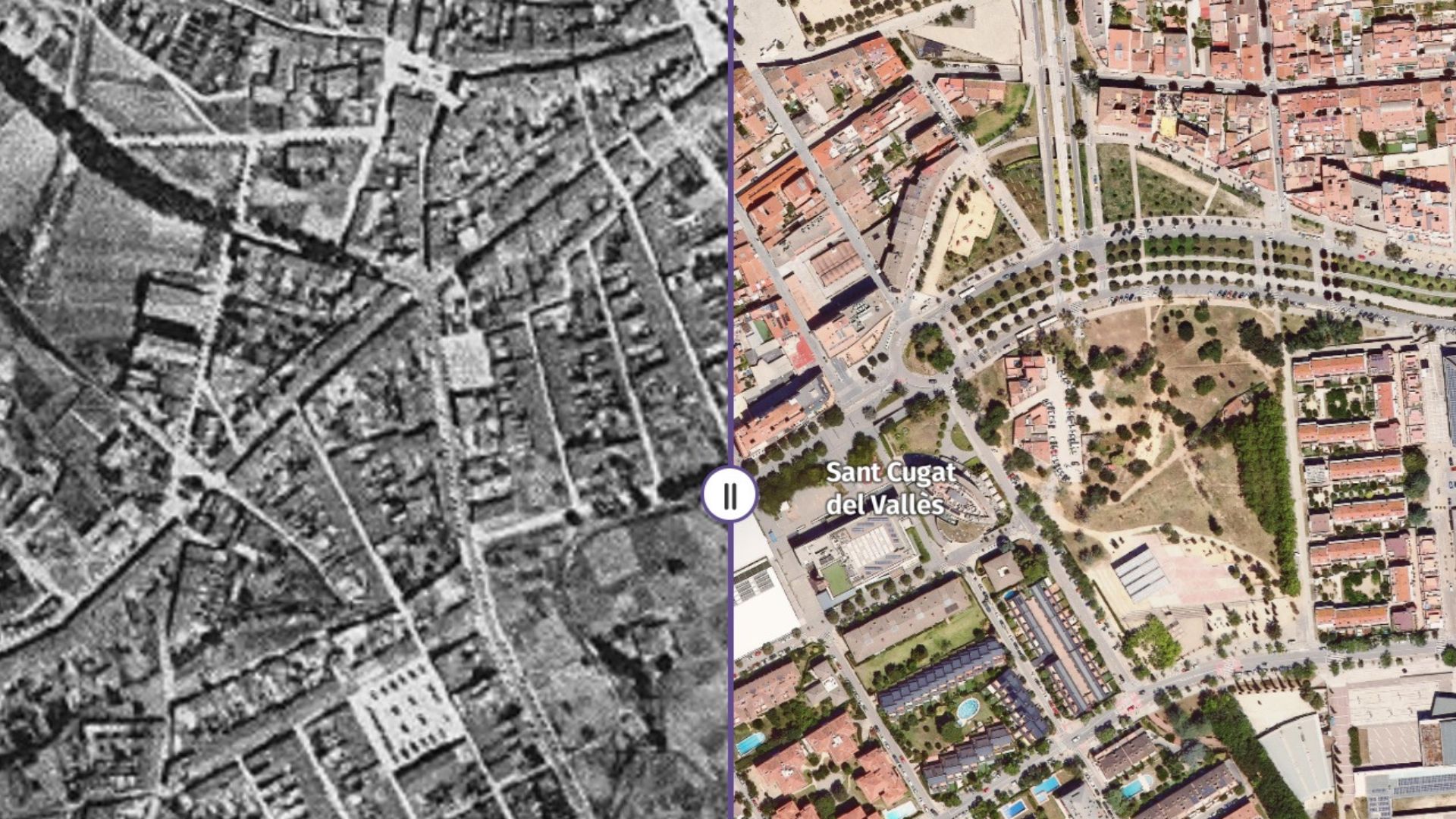 Observa com ha canviat Sant Cugat des de 1946