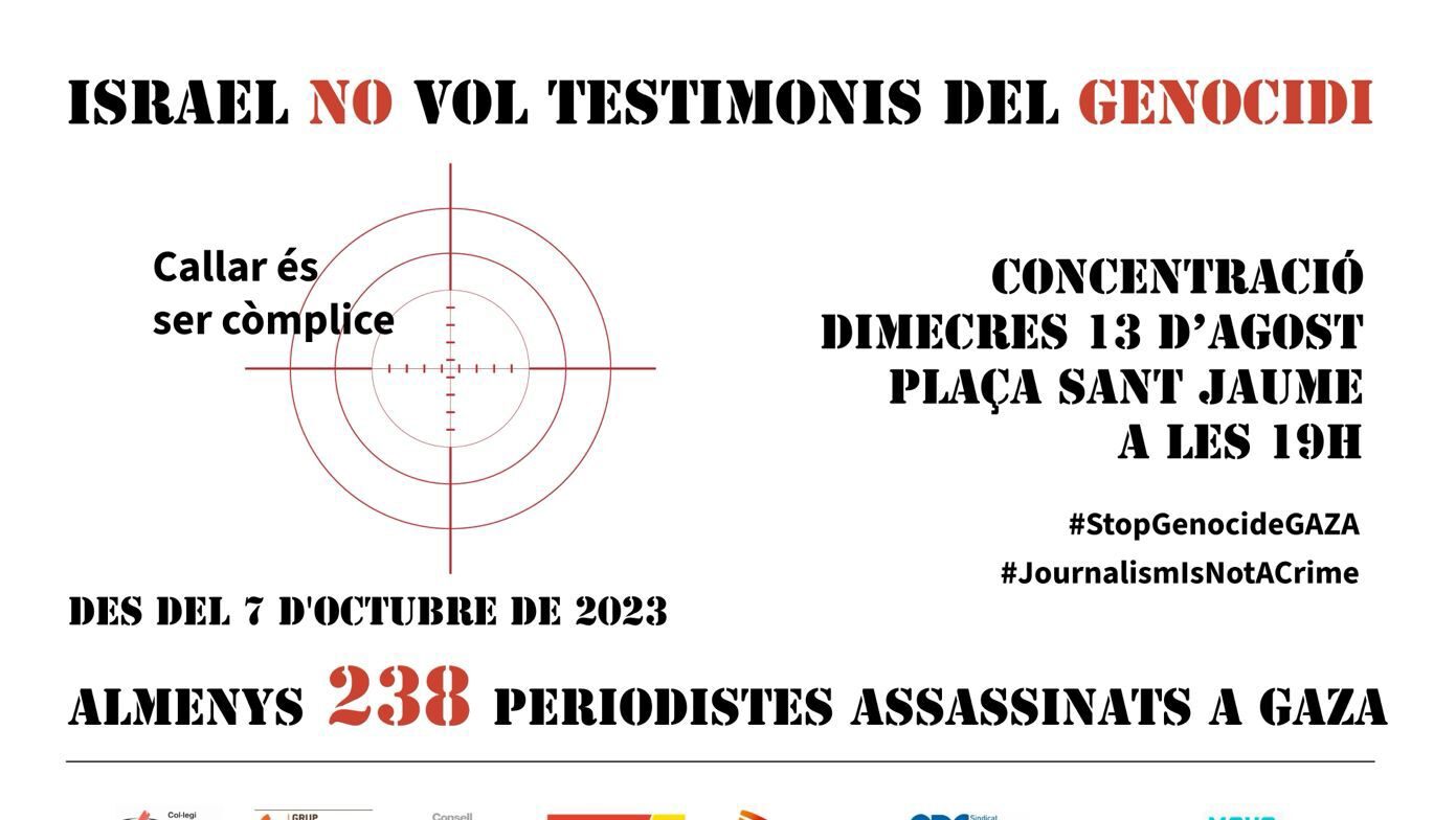 Cugat Mèdia s'adhereix a la protesta contra l'assassinat de periodistes a Gaza