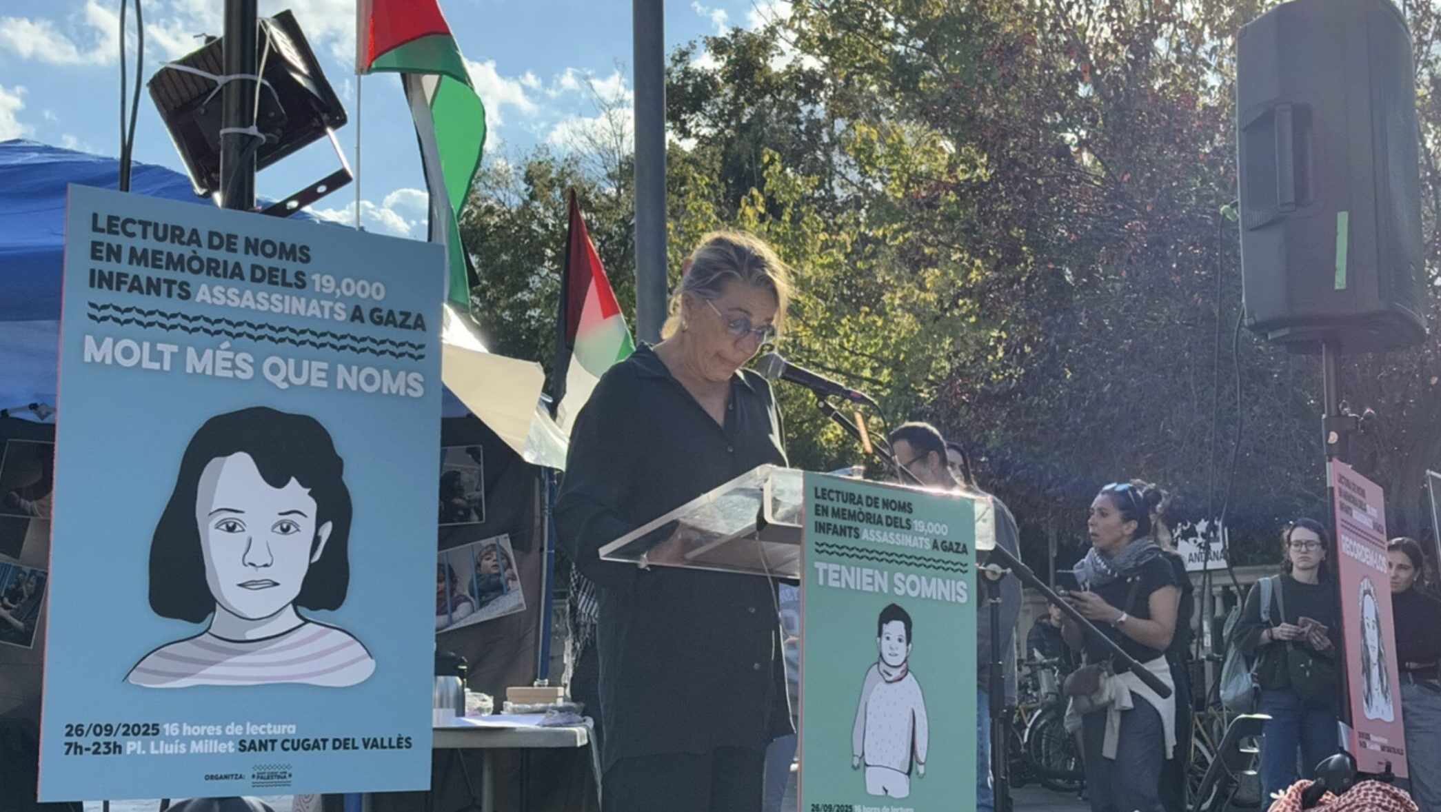 Commoció a Sant Cugat en la lectura dels noms dels infants assassinats a Gaza