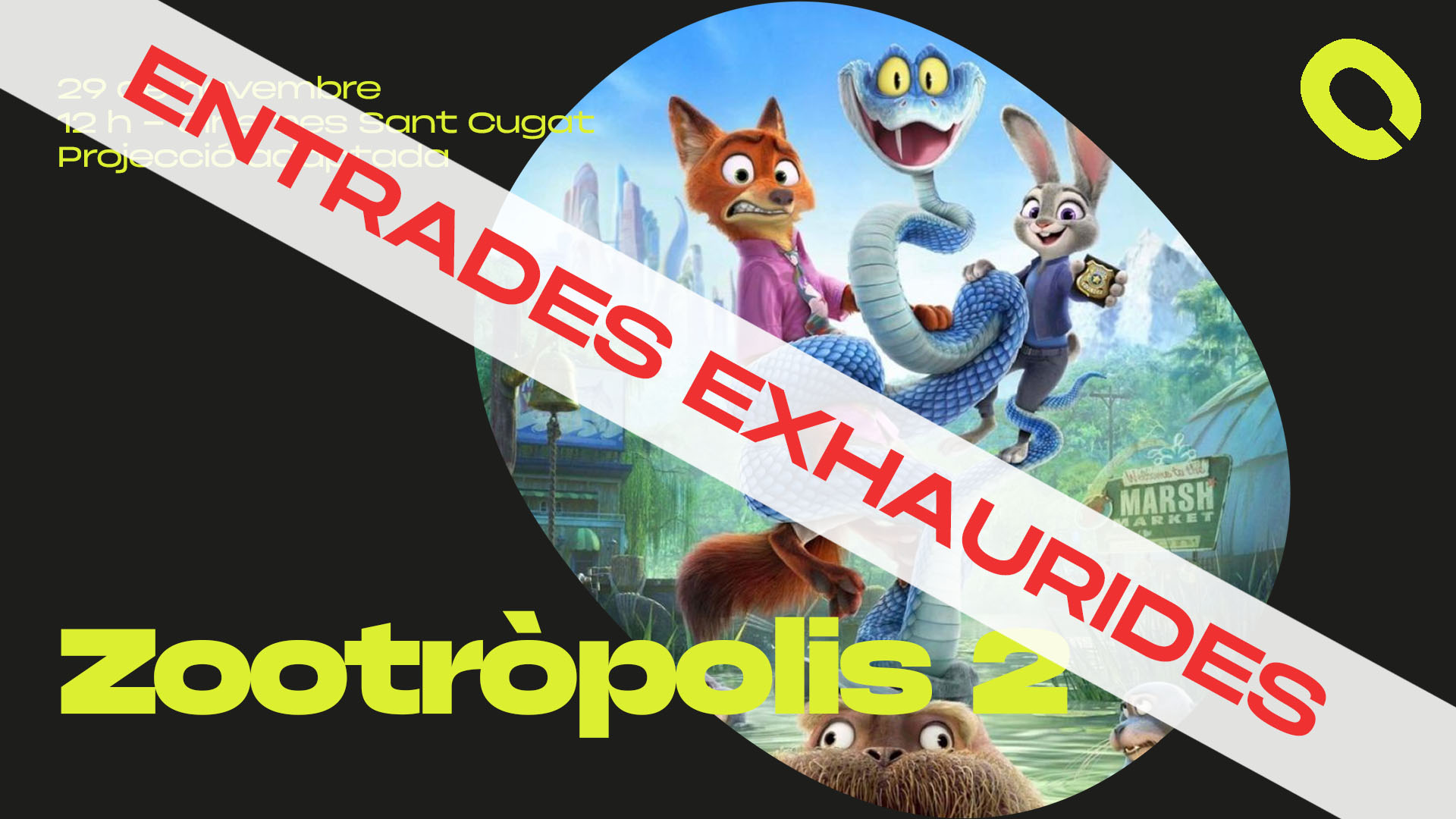 Entrades exhaurides per a la projecció adaptada de 'Zootròpolis 2' als Cinemes Sant Cugat