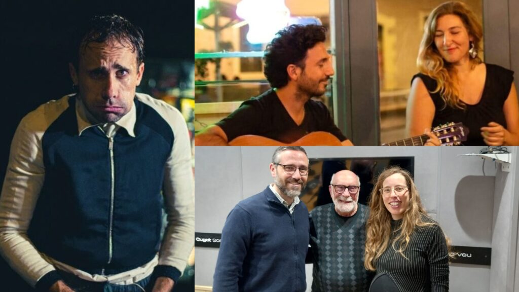 Alt: Oriol Pla ('Gola'), Toni Ramon i Laura Torres (Ateneu) i la cantant Tànit Navarro, al 'Molta Comèdia'