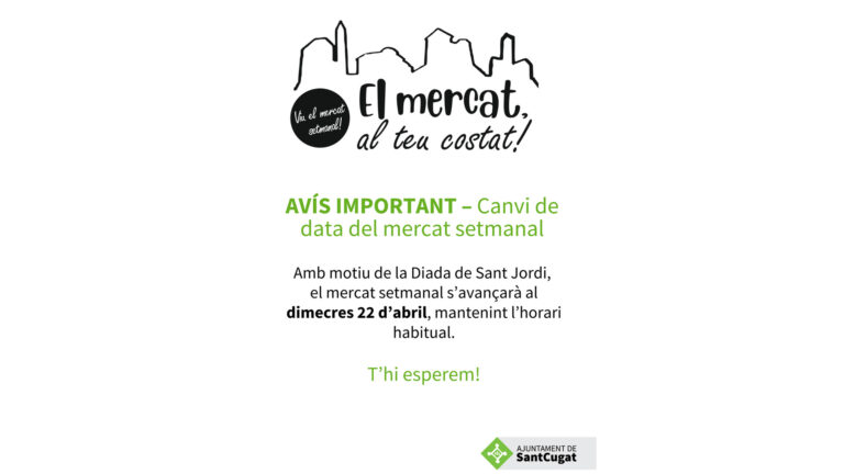 Avís del canvi de dia del Mercat Setmanal