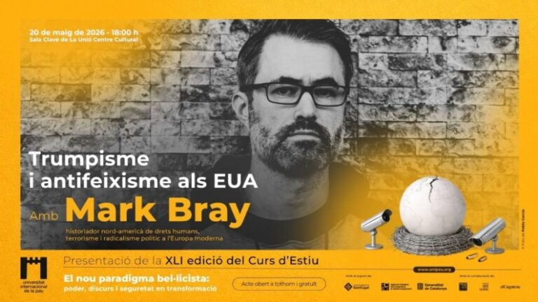 Detall del cartell de la conferència de Mark Bray